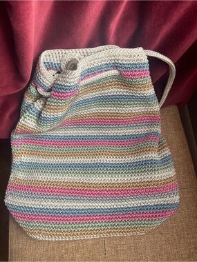 The Sak Dylan Backpack Hand-crochet Drawstring Backpack New Large